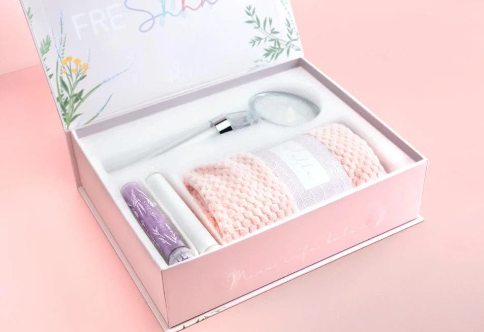 Premium Bathroom Shower Starter Kit with shower head, towel, and filters for a luxurious shower experience