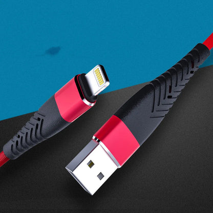 Braided data charging cable, 1.2m, single head, shown in black, blue, or red for general charging use