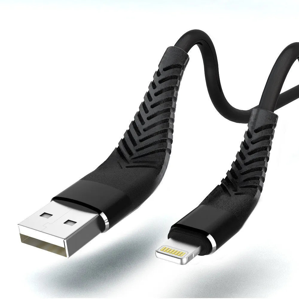 Braided data charging cable, 1.2m, single head, shown in black, blue, or red for general charging use
