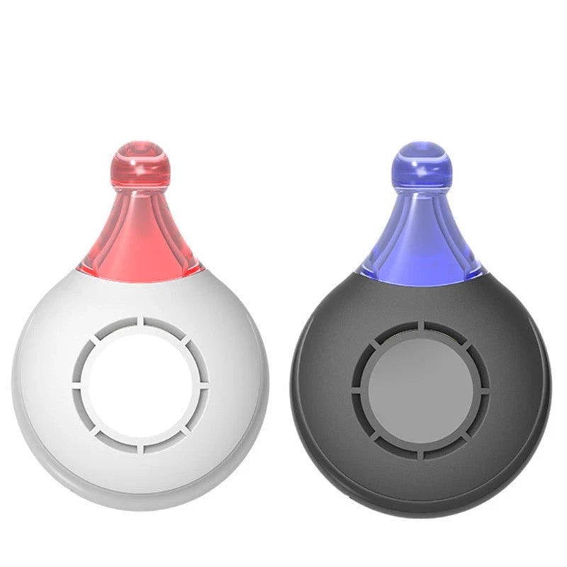 Ultrasonic pest repellent device with bright, multicolored safety lights for use around the home and with pets
