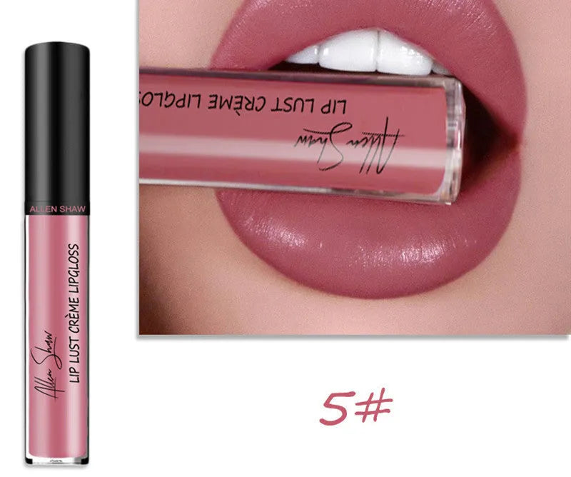 Silky cream texture mineral lip gloss in various colour shades
