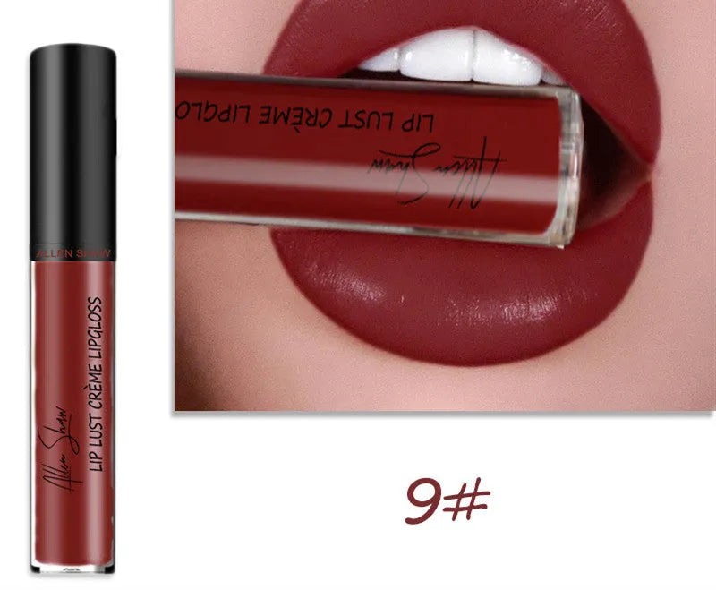 Silky cream texture mineral lip gloss in various colour shades