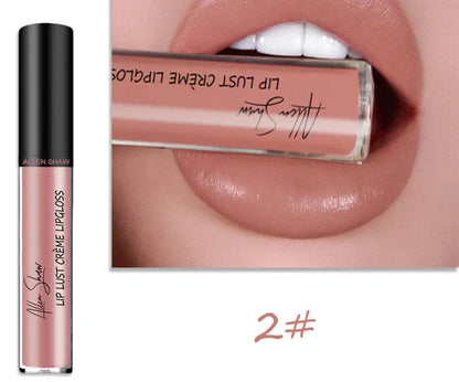 Silky cream texture mineral lip gloss in various colour shades