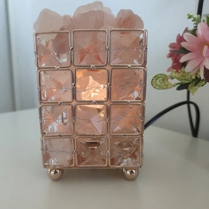 Premium crystal salt lamp with warm, soothing glow and natural air purification capabilities