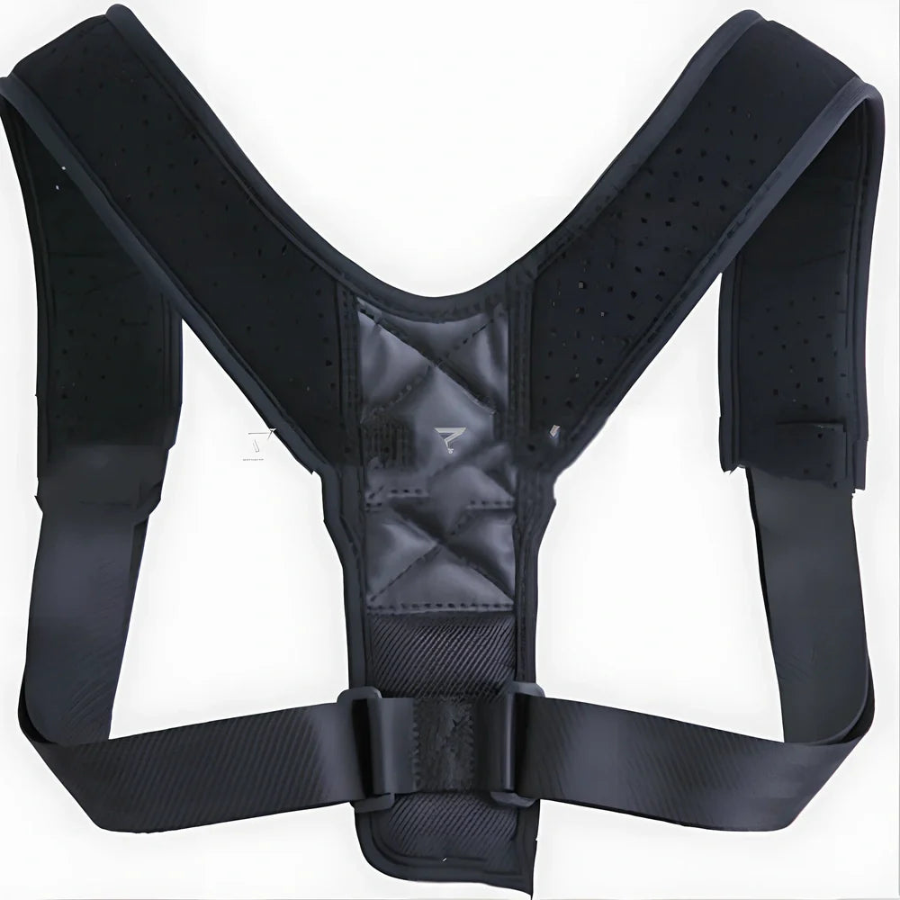 Black posture support belt with adjustable strap for running and cycling sports