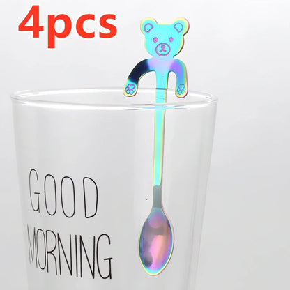 304 stainless steel coffee spoon with cartoon animal handle measuring 11.8cm long