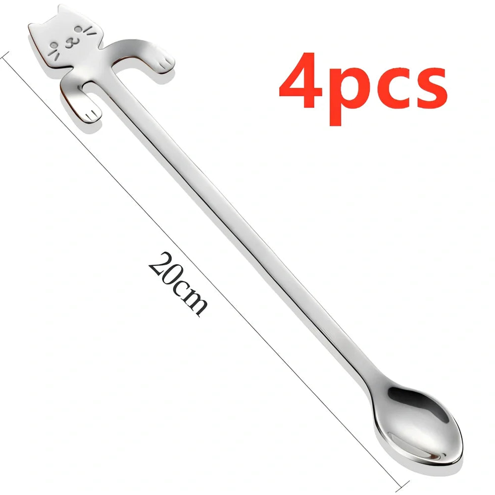 304 stainless steel coffee spoon with cartoon animal handle measuring 11.8cm long