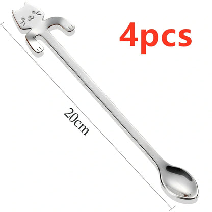 304 stainless steel coffee spoon with cartoon animal handle measuring 11.8cm long