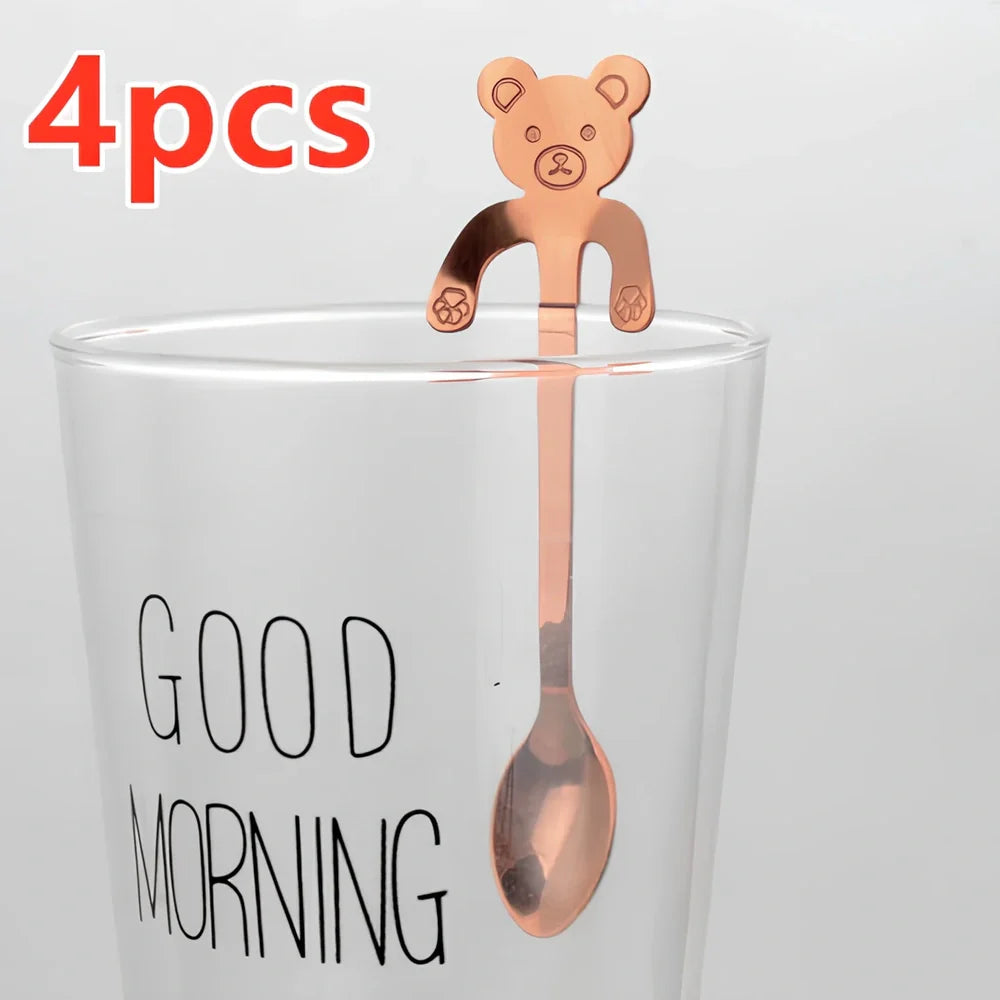 304 stainless steel coffee spoon with cartoon animal handle measuring 11.8cm long