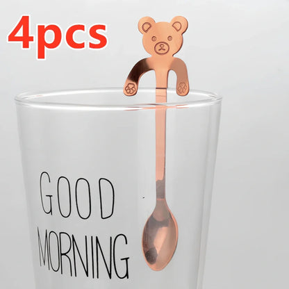 304 stainless steel coffee spoon with cartoon animal handle measuring 11.8cm long