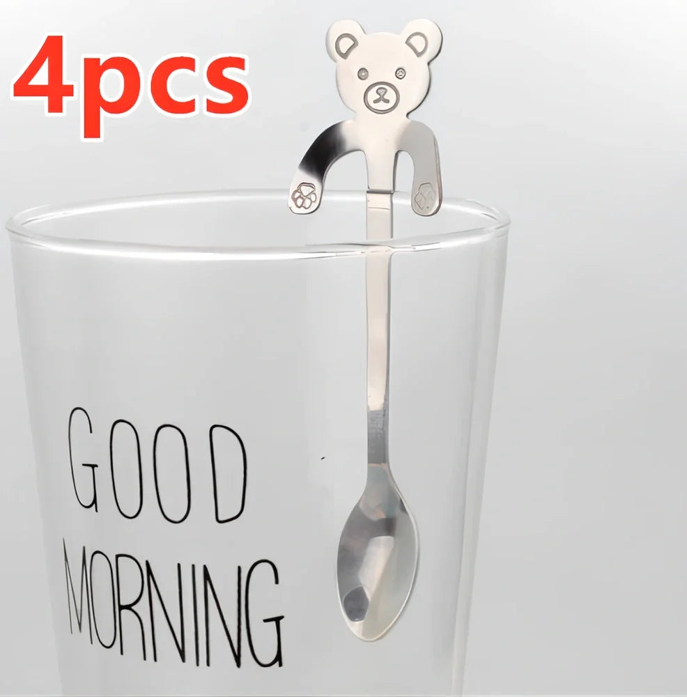 304 stainless steel coffee spoon with cartoon animal handle measuring 11.8cm long