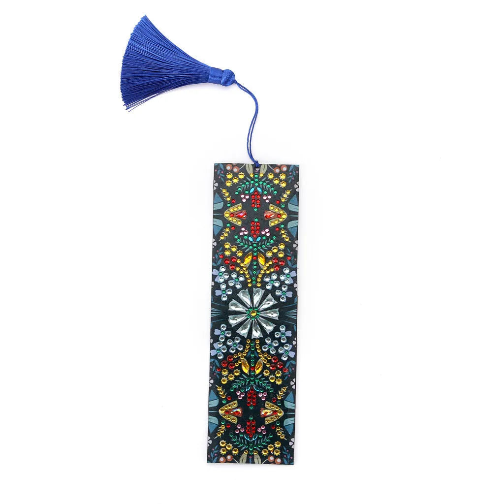 Leather bookmark with special-shaped diamond mandala flower embroidery craft painting