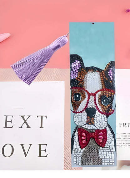 Leather bookmark with special-shaped diamond mandala flower embroidery craft painting