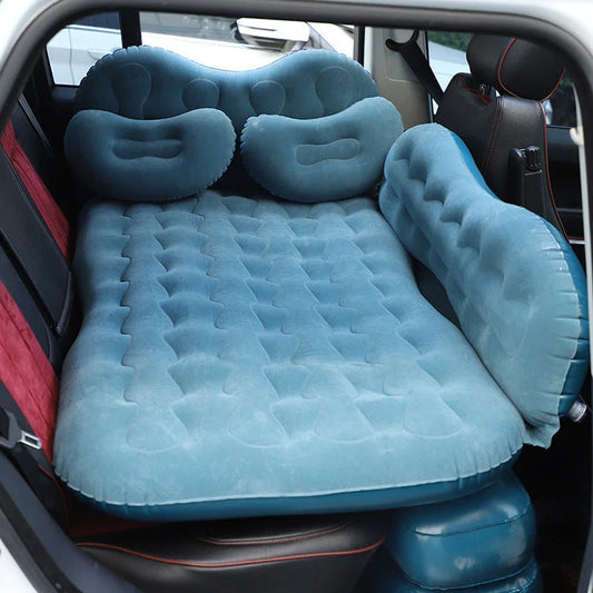 Premium car air mattress with soft, skin-friendly flocking material for comfortable on-the-go sleeping