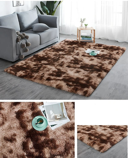Machine-woven polyester-cotton blend carpet in rectangle shape with consistent pile texture