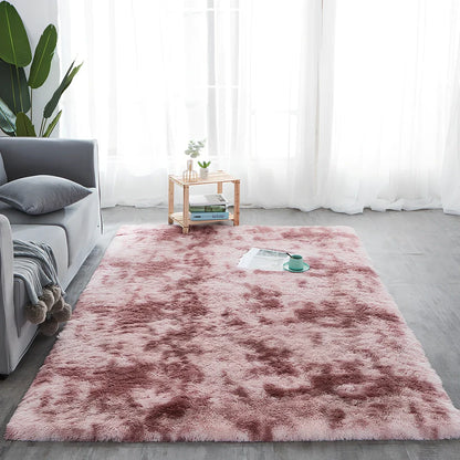 Machine-woven polyester-cotton blend carpet in rectangle shape with consistent pile texture