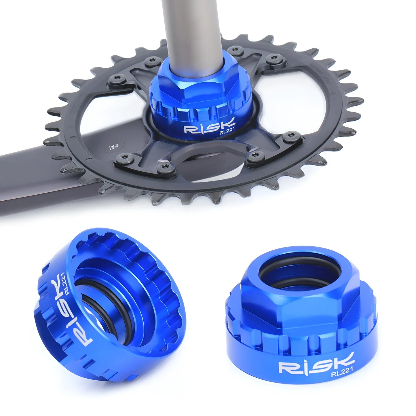Blue aluminium alloy 12-speed direct mount disc removal tool for bicycle maintenance
