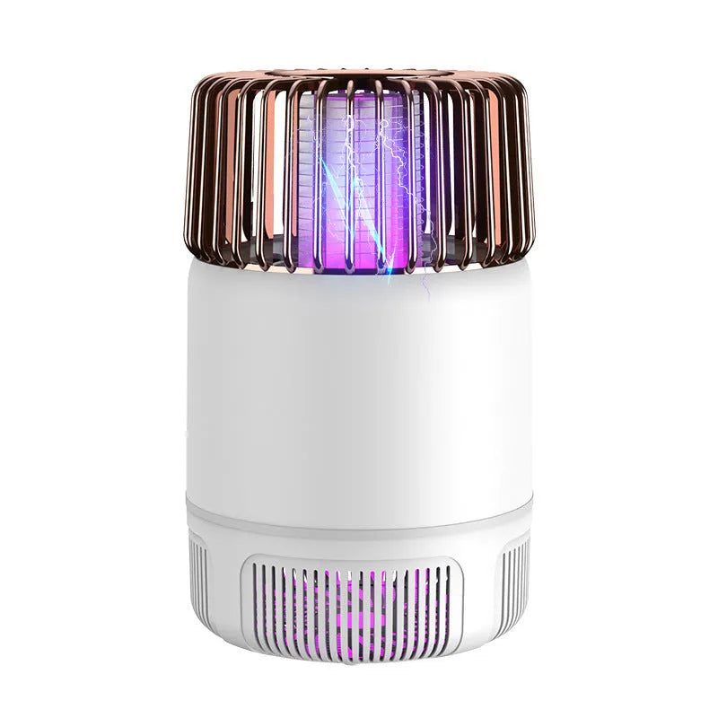 Black and white USB electric mosquito killer lamp for household insect control.
