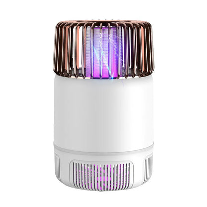 Black and white USB electric mosquito killer lamp for household insect control.