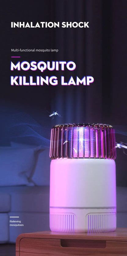 Black and white USB electric mosquito killer lamp for household insect control.