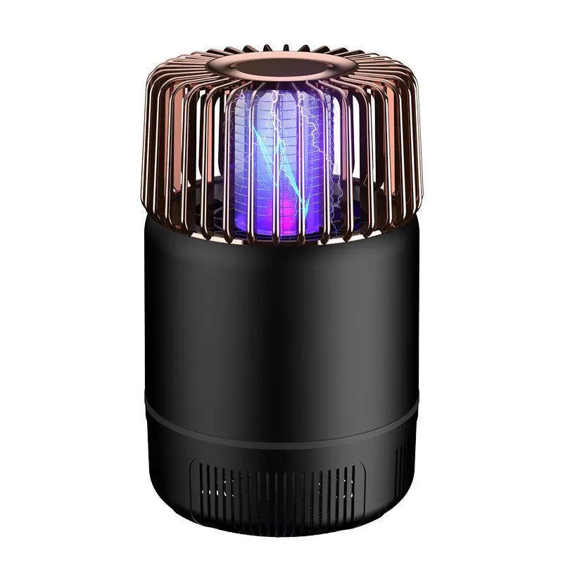 Black and white USB electric mosquito killer lamp for household insect control.