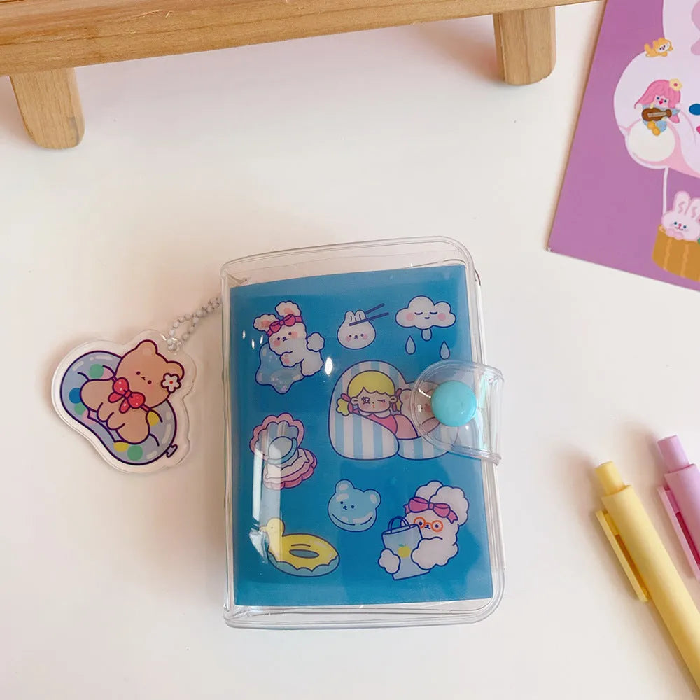 Japanese cute girl heart themed loose leaf refill paper sheets showing love bear, candy bear, star bunny, and rainbow castle patterns.