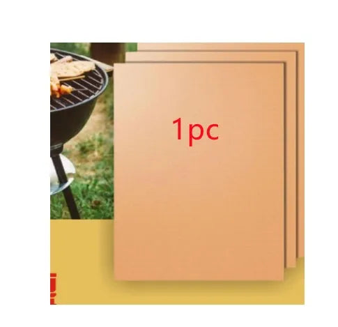33cm by 40cm reusable BBQ grill mat with non-stick surface for gas and charcoal barbecues
