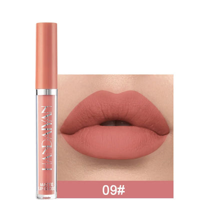 HANDAIYAN matte non-stick cup liquid lipstick tube in 2.5ml size, shown in one of 12 available colour styles.