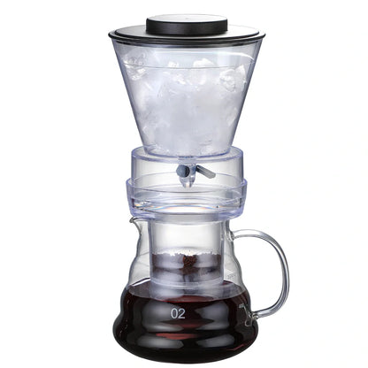 Traditional Chinese glass ice drip coffee pot with 750ml cold brew capacity