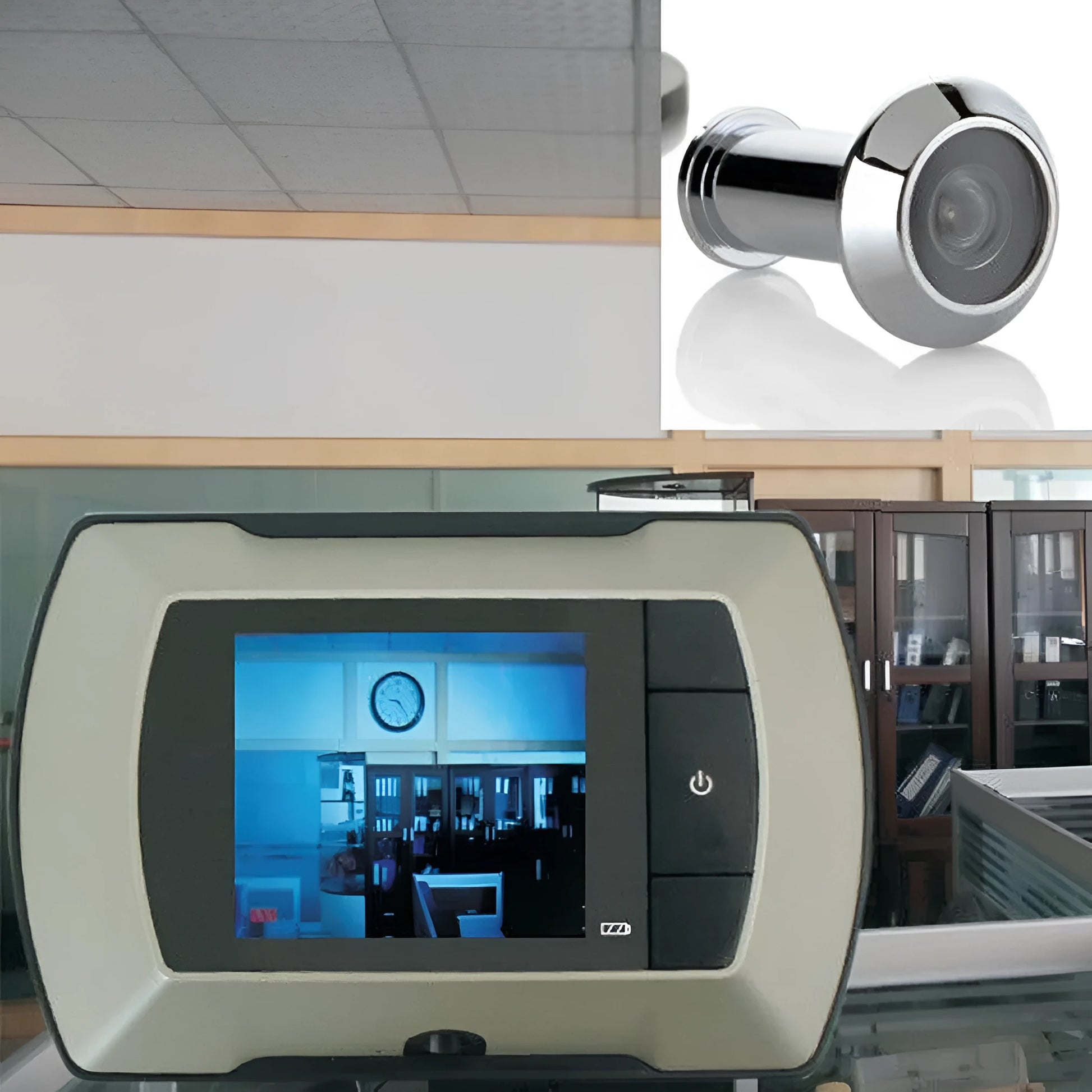 Wireless digital peephole monitor with indoor LCD screen and outdoor camera for door security