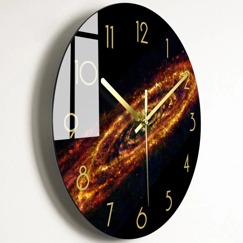 Silent Quartz Wall Clock for Living Room with Acrylic Glass Dial and Solar Movement - Round Battery-Powered Quiet Clock in Multiple Sizes (30.5cm or 35.5cm) and 22 Style Options