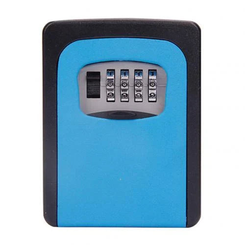 Wall-mounted 4-digit combination lock box for secure key storage on construction sites, in dorms, and more