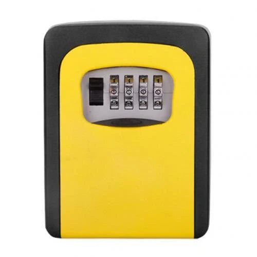 Wall-mounted 4-digit combination lock box for secure key storage on construction sites, in dorms, and more