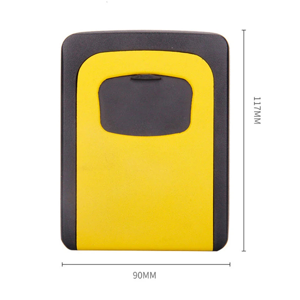 Wall-mounted 4-digit combination lock box for secure key storage on construction sites, in dorms, and more