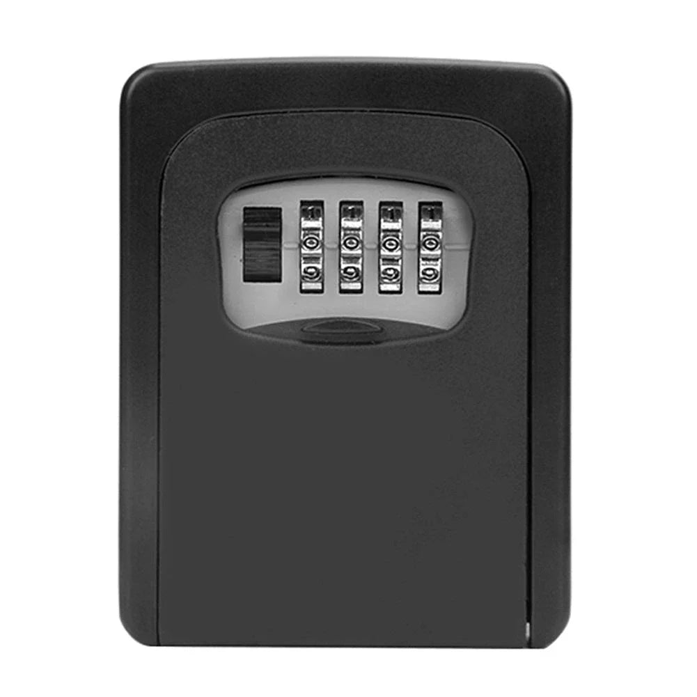Wall-mounted 4-digit combination lock box for secure key storage on construction sites, in dorms, and more