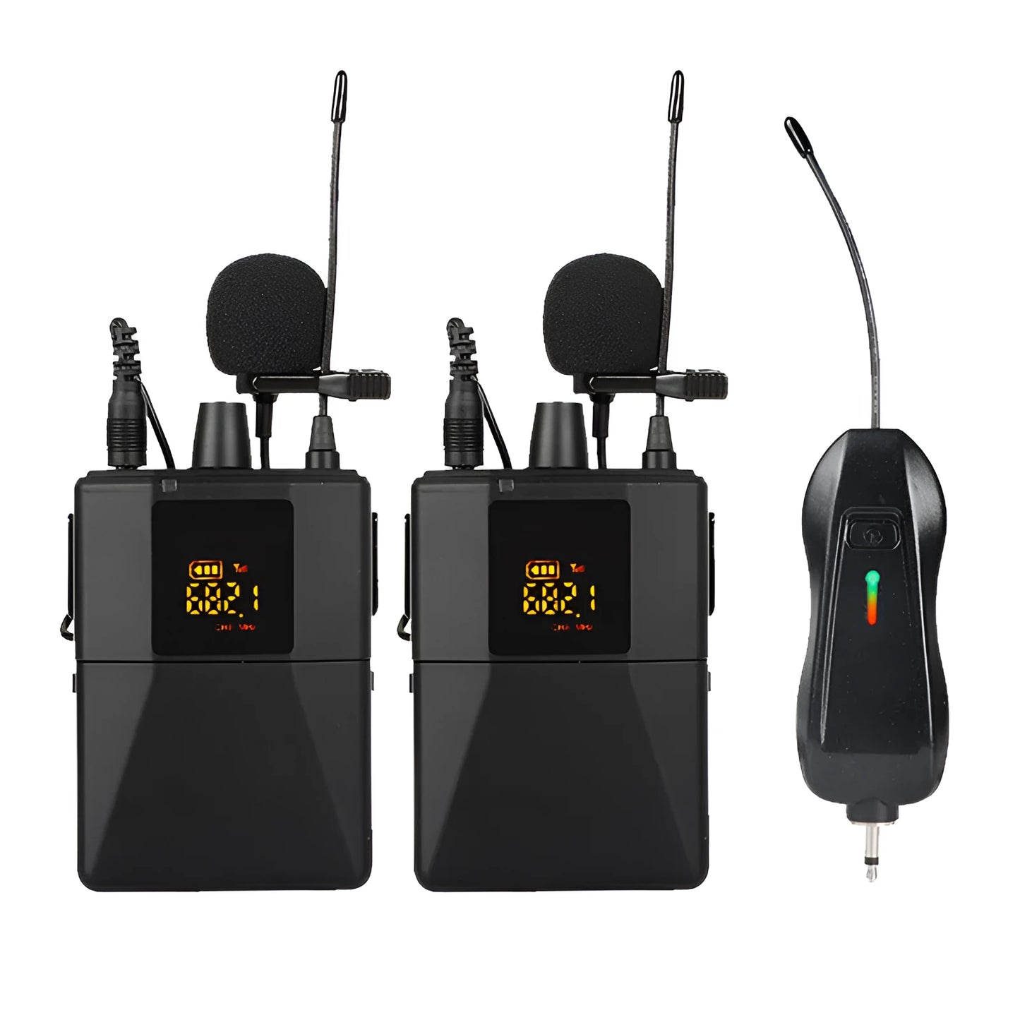 Black Little Bee X3 wireless lavalier microphone with magnetic clip attached to a shirt collar.