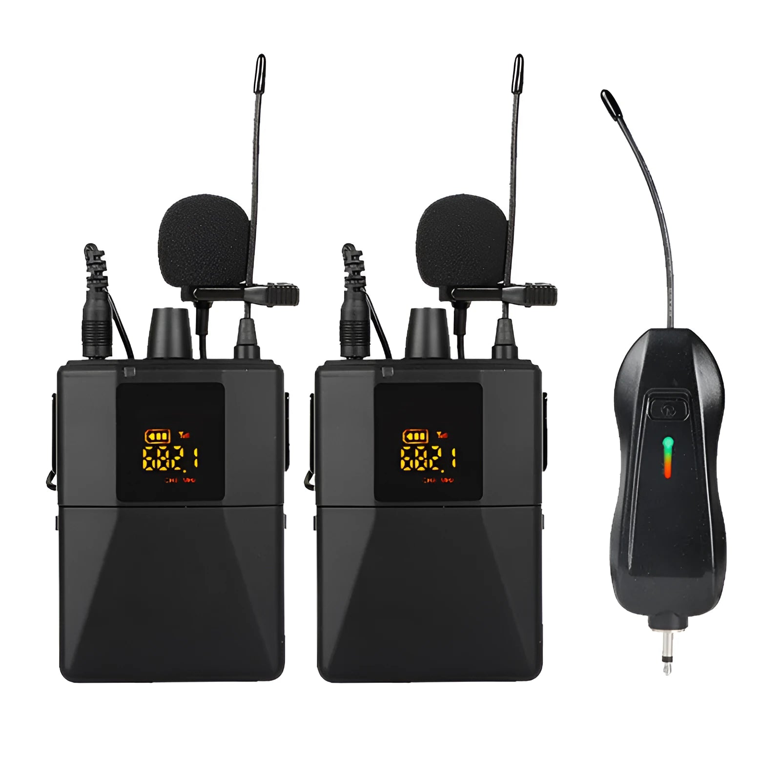 Black Little Bee X3 wireless lavalier microphone with magnetic clip attached to a shirt collar.