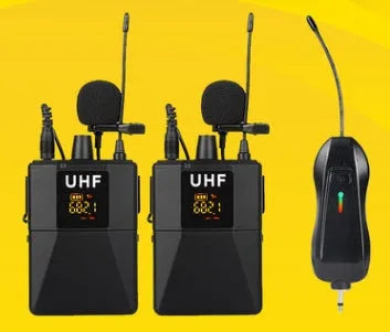 Black Little Bee X3 wireless lavalier microphone with magnetic clip attached to a shirt collar.