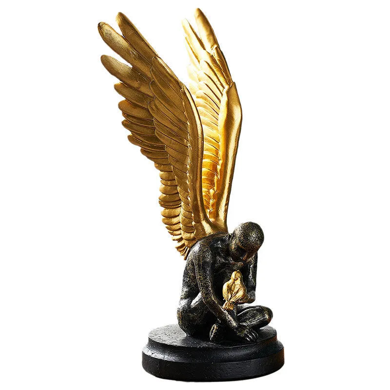 Resin character decoration ornament for entrance or cabinet in white or gold simple modern style