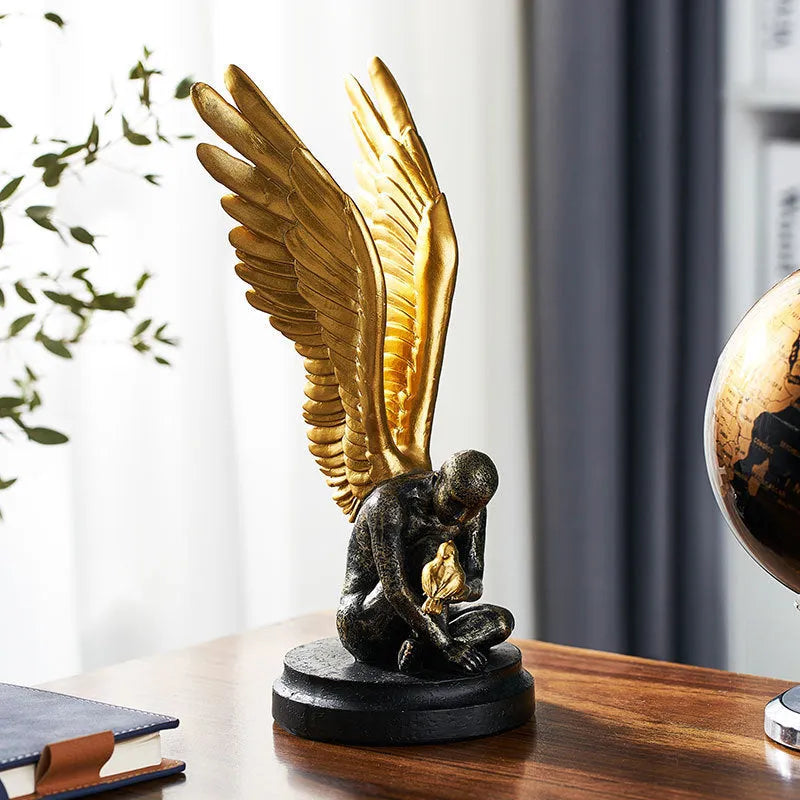 Resin character decoration ornament for entrance or cabinet in white or gold simple modern style