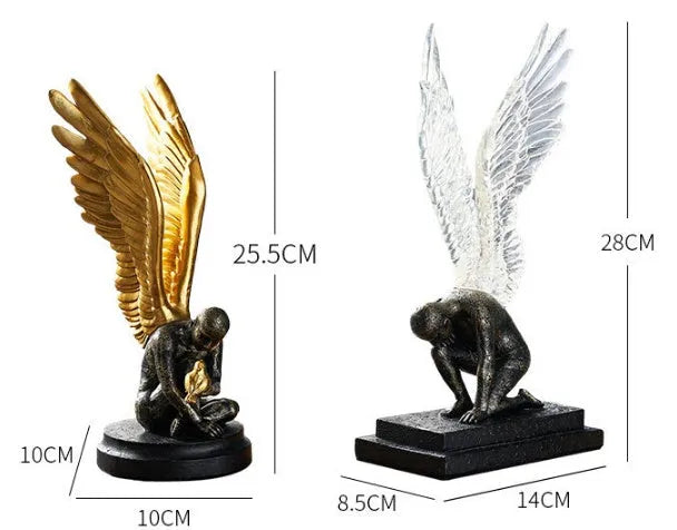 Resin character decoration ornament for entrance or cabinet in white or gold simple modern style