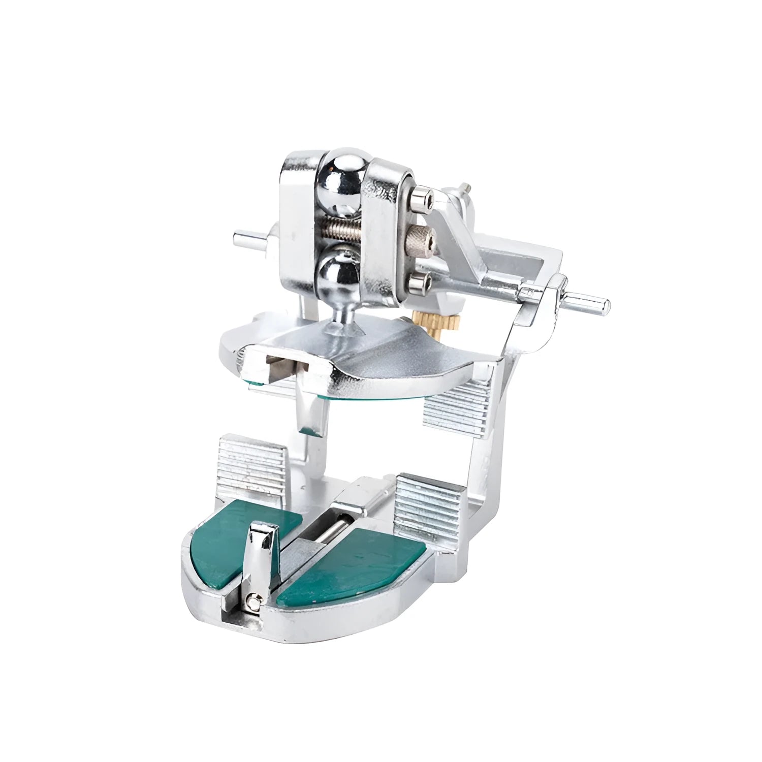 Korean dental laboratory articulator with three adjustable hinges for jaw motion simulation.