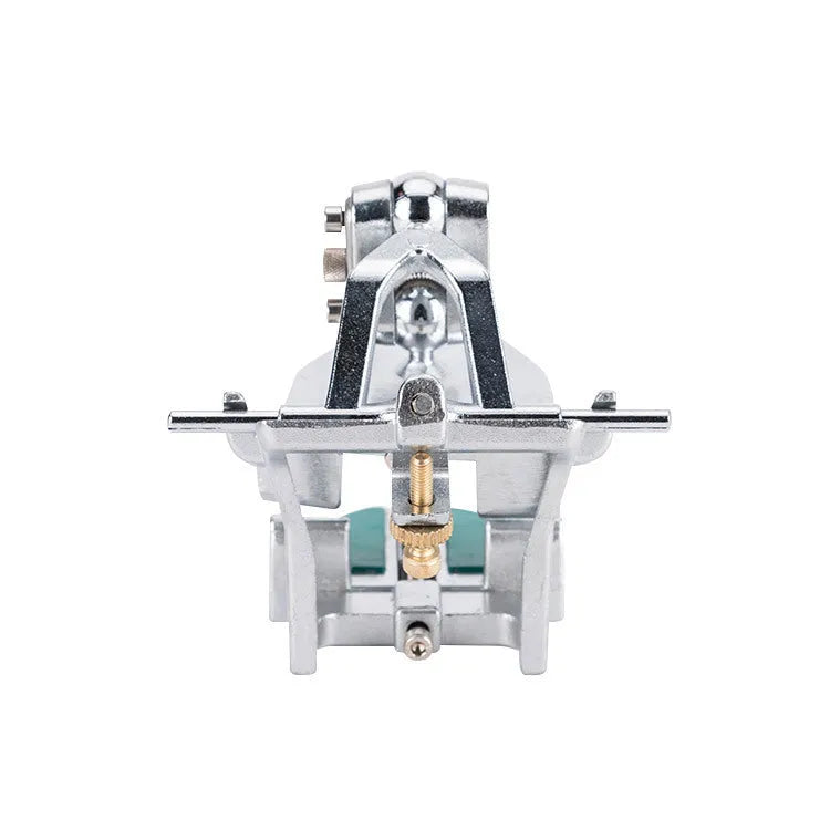 Dental articulator, a Korean model jaw articulator with three adjustable hinges, articulating the mandible to the maxilla for two dental cast studies, a dental laboratory tool for prosthodontics and orthodontic case analysis