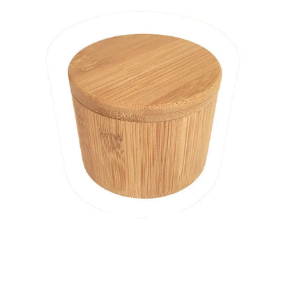Bamboo seasoning box with spoon in single, double, or pear-shaped styles for solid spices.