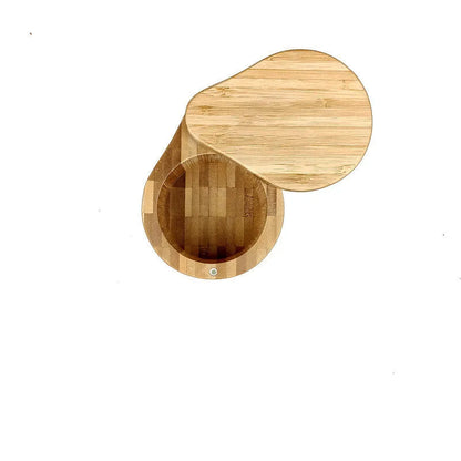 Bamboo seasoning box with spoon in single, double, or pear-shaped styles for solid spices.