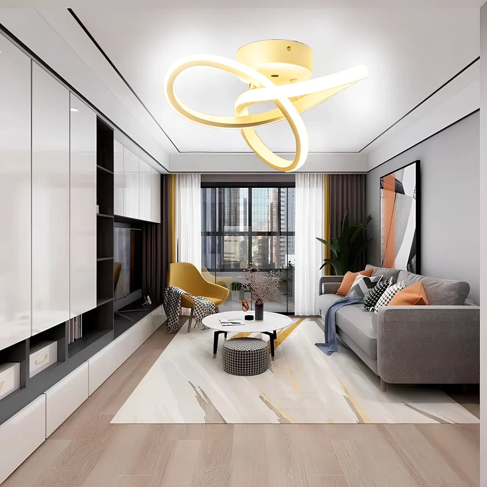 Aluminium LED ceiling light in black, 280mm long for corridor use, special shade design