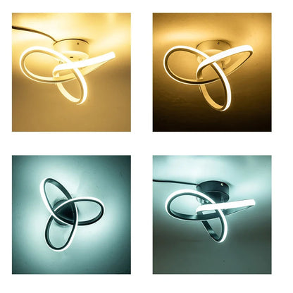 Aluminium LED ceiling light in black, 280mm long for corridor use, special shade design