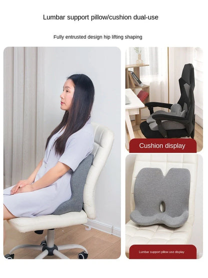 Non-slip memory foam seat cushion with posture correction and hollow out design