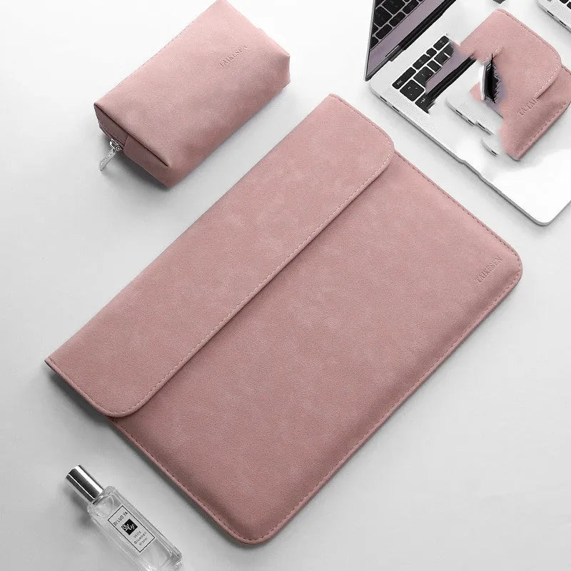Notebook liner bag for Xiaomi Redmi, imitation leather sleeve, 11 to 15.6 inch, with power pack