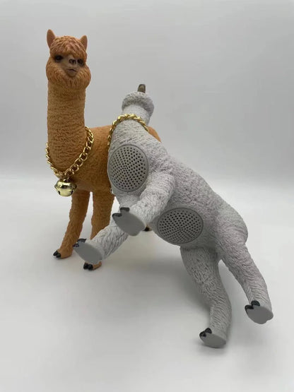 Portable Bluetooth Speaker with Alpaca Design, FM Radio, and Subwoofer for Music Streaming and Entertainment